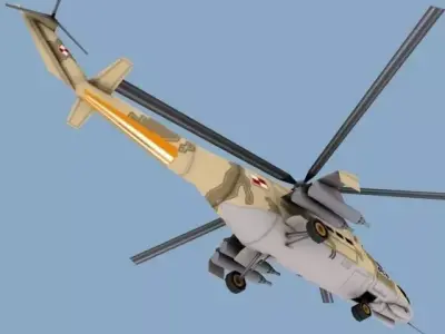 mi24 russian military helicopter 3D model