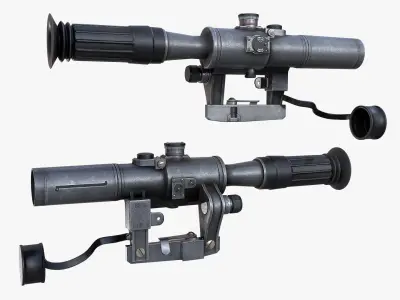 Optical Scope SVD Low-poly 3D model