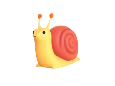 Cartoon Snail v001 - 3D Model Low Poly Low-poly 3D model