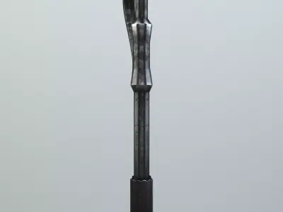 Hammer gun with metal handle 3D model