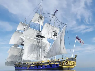 HMS Bounty Low-poly 3D model