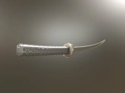Metallized Katana Low-poly 3D model