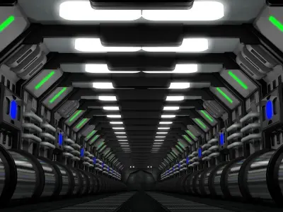 Sci Fi Corridor  3D model 76