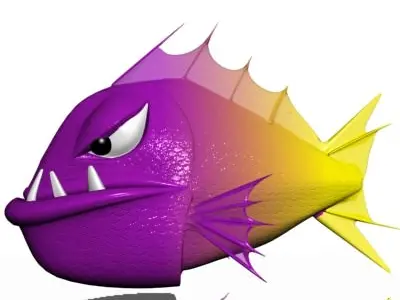 Angry piranha Low-poly 3D model