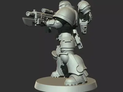 Sci-Fi Heavy Trooper STL Modular Power Armor 32mm Miniature V2 3D print model