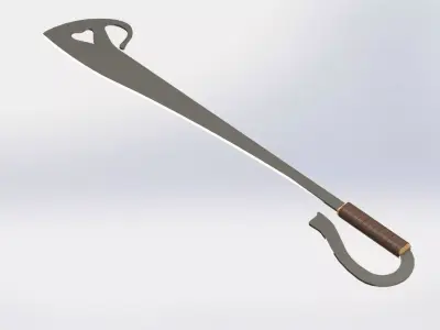 WG 7002 - Ersatz falchion v3 Low-poly 3D model