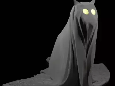 Ghost Cat Lantern STL Free 3D print model