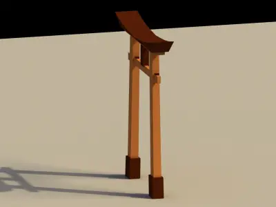 Low Poly Japanese Torii Low-poly 3D model