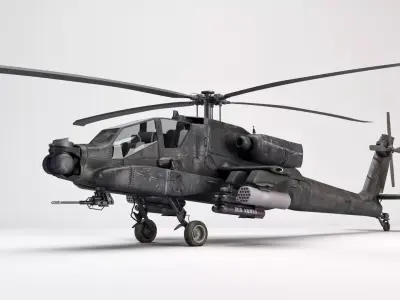 AH-64 Apache Helicopter 3D model