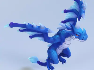 Cartoon Dragon Low-poly 3D model