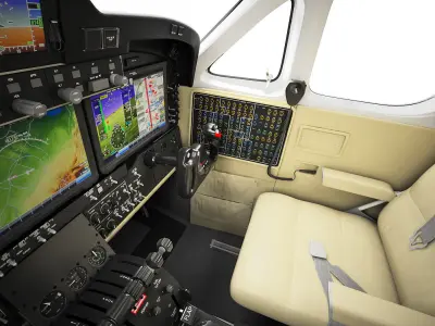 Beechcraft King Air c90gtx interior 3D model