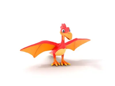 Bright Pterosaur Character model pack Low-poly 3D model