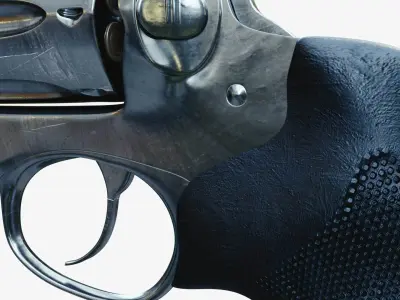 Revolver Handgun Low-poly 3D model