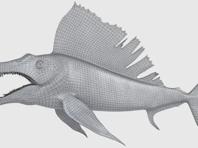 Sailtooth Fish Low-poly 3D model