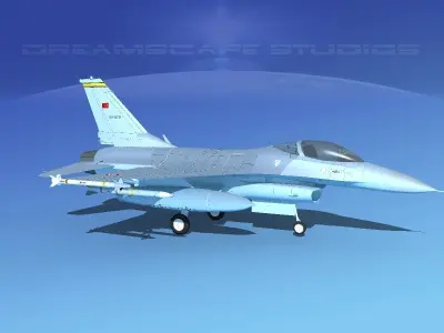 Gen Dyn F-16A Falcon Turkey 3D model