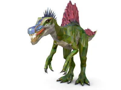Dinosaur Spinosaurus Lowpoly Art Style Animal Low-poly 3D model
