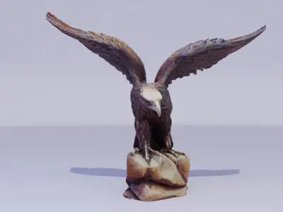 Eagle statuette high-poly 3D model