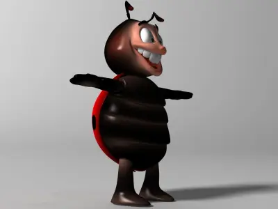 Cartoon Ladybug RIGGED Low-poly 3D model