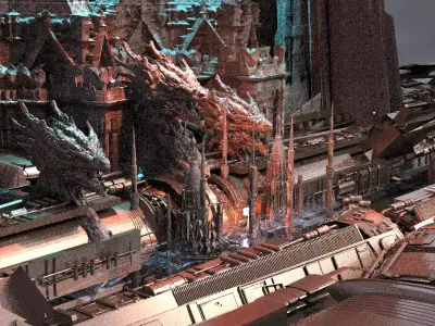 Dragon Cult Sci-Fi city 1 3D model