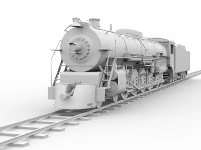 Steam locomotive 3D model