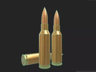 300 Remington SAUM Ammo Low-poly 3D model