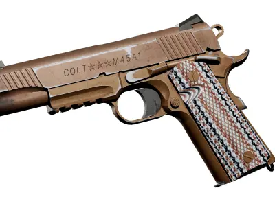 COLT M45A1 1911 PISTOL Low-poly 3D model