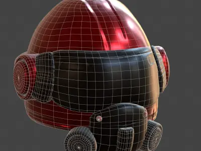 Helmet scifi military combat 3d futuristic Low-poly 3D model