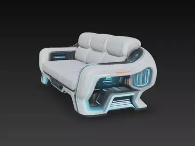 Sci-Fi Sofa Low-poly 3D model