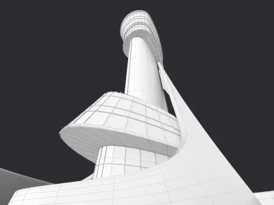 Air Traffic Control Mumbai Low-poly 3D model