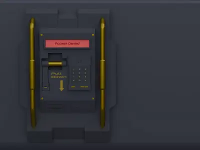 Access Control Door Lock  Low Poly Game Ready Low-poly 3D model