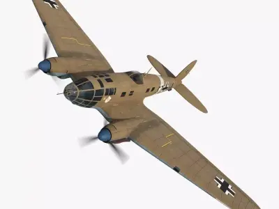 Heinkel He 111 S7-HA Low-poly 3D model