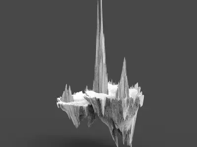 Floating Sharp Mountain 3 3D model