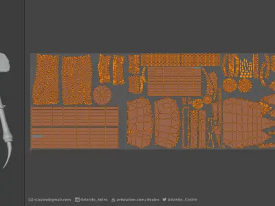 Axe Model - Low Poly - 2k Textures Low-poly 3D model