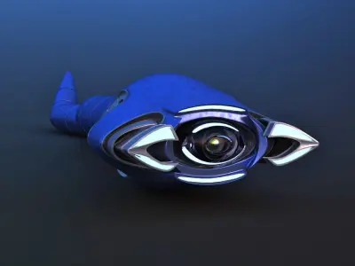 Futuristic Probe Droid Snake 3D model