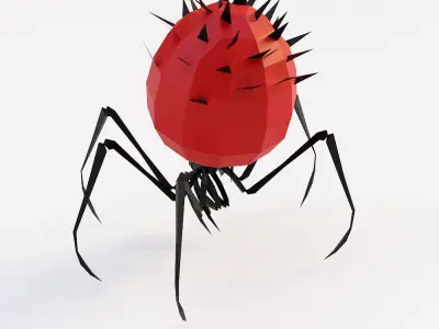 Spider cartoon 3d model  Low-poly 3D model