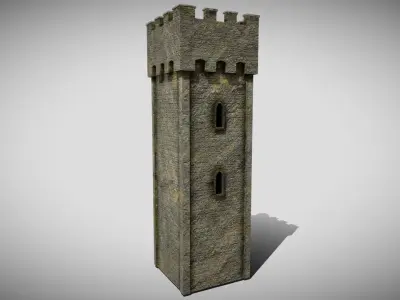 Medieval Castle Tower Low-poly 3D model