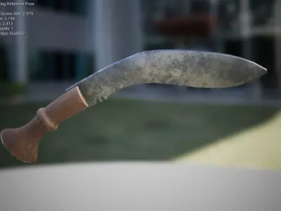 Knife with wooden handle Low-poly 3D model