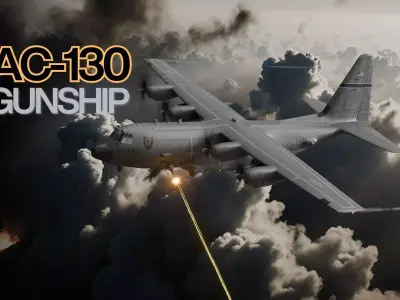 Realistic AC130 Gunship Game Ready Low-poly 3D model