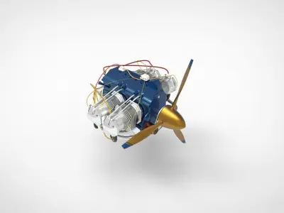Airplane engine A 3D model