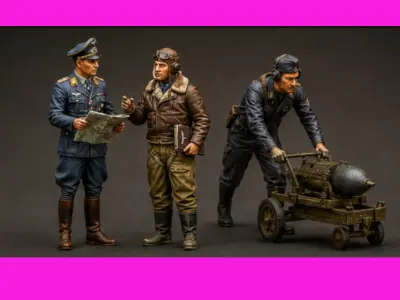 WWII Luftwaffe Officers 3D print model