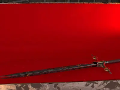 Rigged Dark Sword II Low-poly 3D model