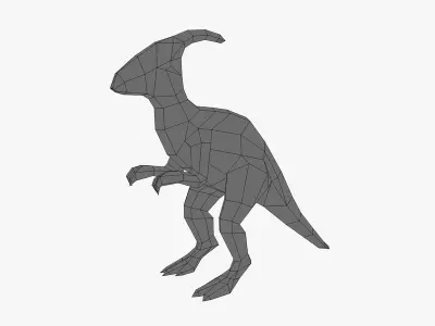 Low poly dinosaur Parasaurolophus Low-poly 3D model