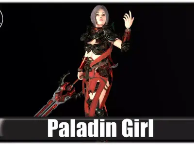 Paladin Woman Low-poly 3D model