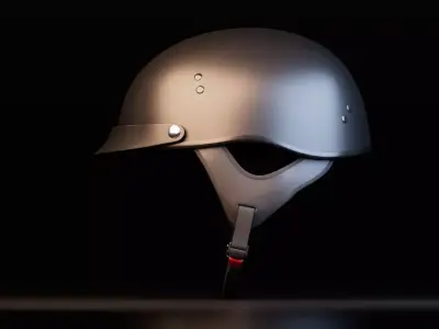 Motorcycle Half Helmet Free 3D model