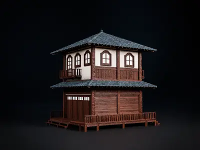 JAPAN TRADITIONAL BUILDING 002 Low-poly 3D model