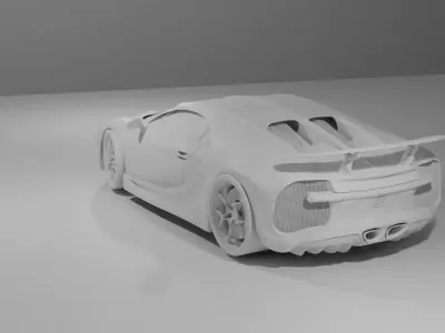 bugatti chiron car model Low-poly 3D model