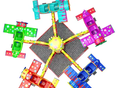 Children carousel Planes 3D model