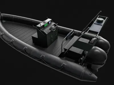 Military Boat Low-poly 3D model