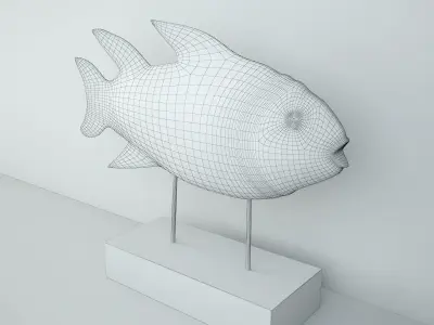 Wooden Fish Sculpture 2 3D model