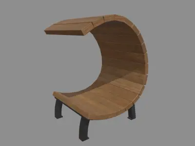 Low Poly Bench 011 Low-poly 3D model